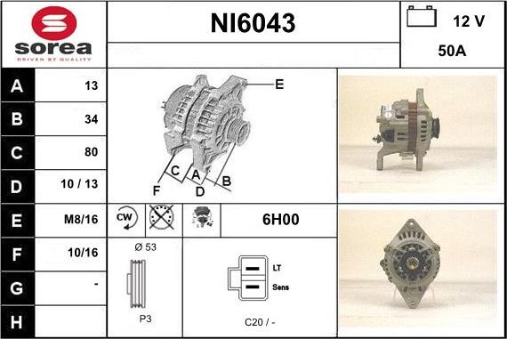 Sera NI6043 - Генератор autocars.com.ua