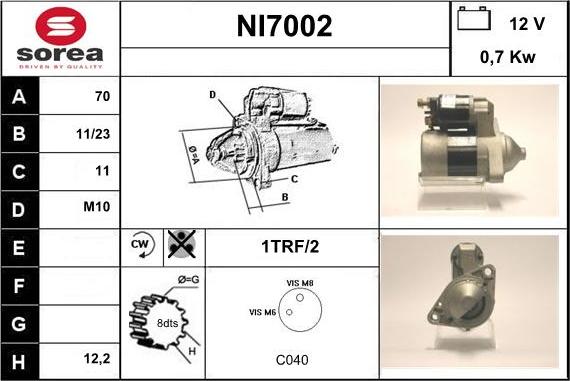 Sera NI7002 - Стартер autocars.com.ua