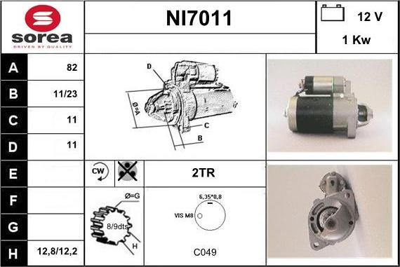 Sera NI7011 - Стартер autocars.com.ua