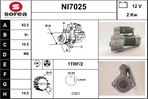 Sera NI7025 - Стартер autocars.com.ua