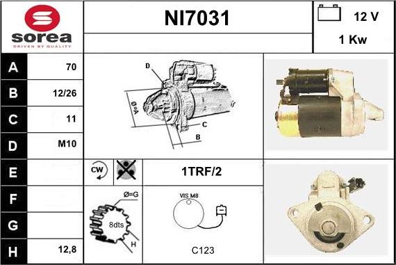 Sera NI7031 - Стартер autocars.com.ua