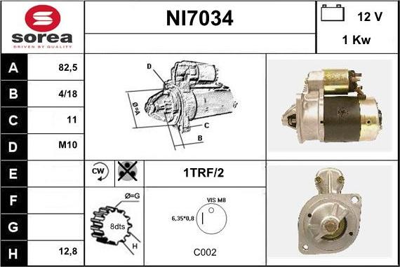 Sera NI7034 - Стартер autocars.com.ua