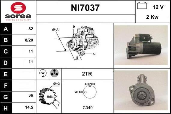 Sera NI7037 - Стартер autocars.com.ua