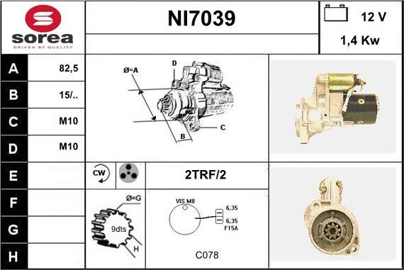 Sera NI7039 - Стартер autocars.com.ua