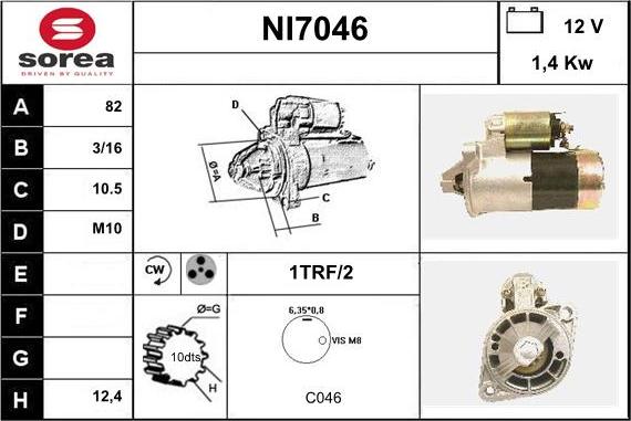 Sera NI7046 - Стартер autocars.com.ua