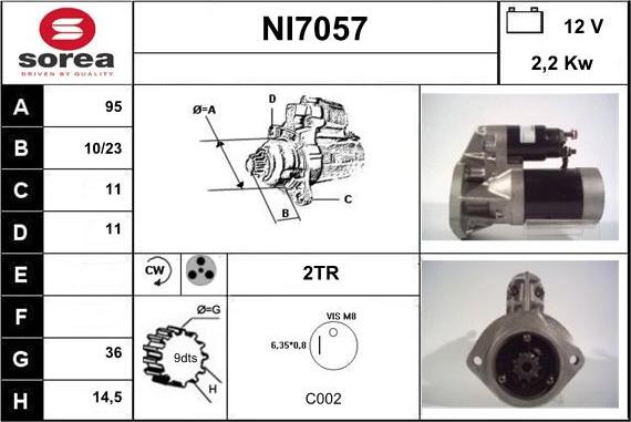 Sera NI7057 - Стартер autocars.com.ua