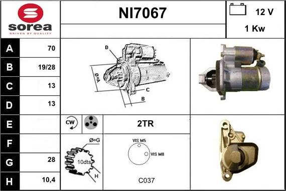 Sera NI7067 - Стартер autocars.com.ua