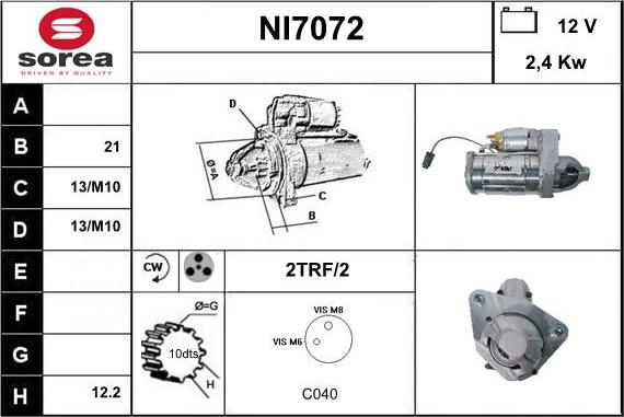 Sera NI7072 - Стартер autocars.com.ua