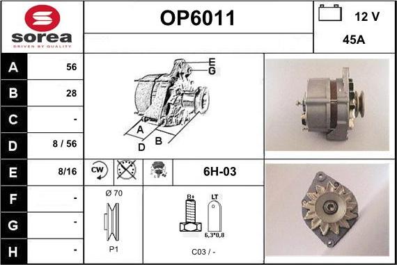 Sera OP6011 - Генератор autocars.com.ua