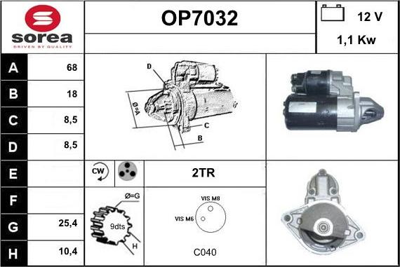 Sera OP7032 - Стартер autocars.com.ua