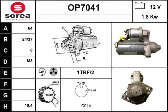 Sera OP7041 - Стартер autocars.com.ua