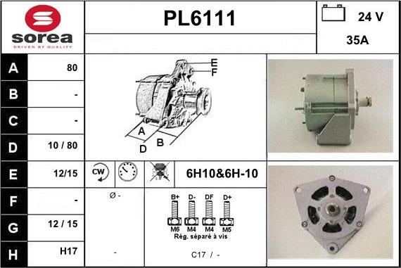 Sera PL6111 - Генератор autocars.com.ua