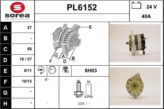 Sera PL6152 - Генератор autocars.com.ua