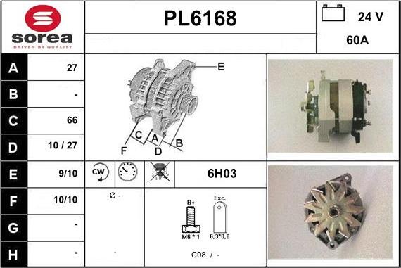 Sera PL6168 - Генератор autocars.com.ua