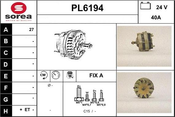 Sera PL6194 - Генератор autocars.com.ua