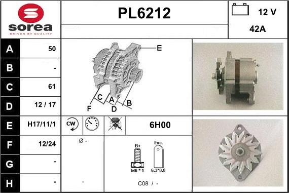 Sera PL6212 - Генератор autocars.com.ua