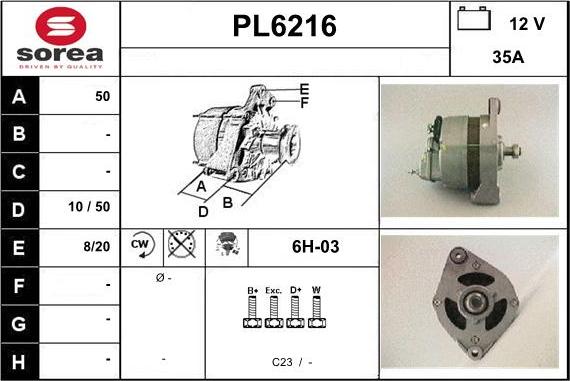 Sera PL6216 - Генератор autocars.com.ua