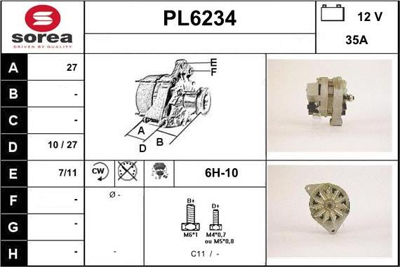 Sera PL6234 - Генератор autocars.com.ua