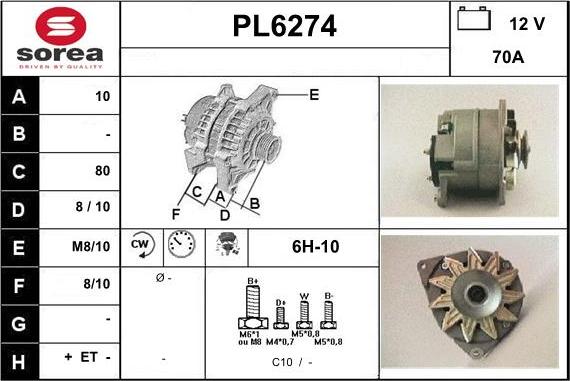 Sera PL6274 - Генератор autocars.com.ua