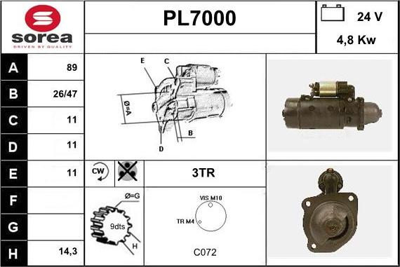 Sera PL7000 - Стартер autocars.com.ua