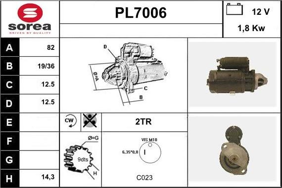 Sera PL7006 - Стартер autocars.com.ua