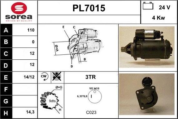 Sera PL7015 - Стартер autodnr.net