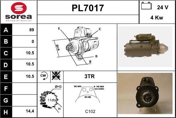 Sera PL7017 - Стартер autocars.com.ua