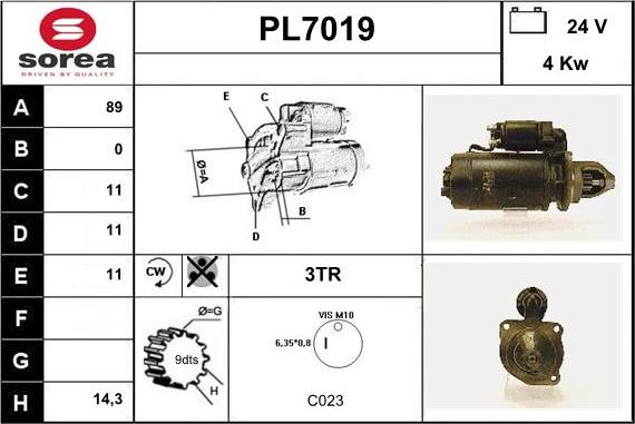 Sera PL7019 - Стартер autocars.com.ua