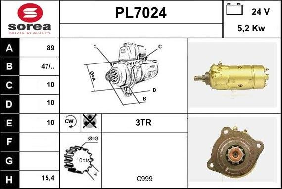 Sera PL7024 - Стартер autocars.com.ua