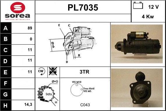 Sera PL7035 - Стартер autodnr.net