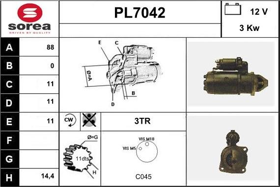 Sera PL7042 - Стартер autodnr.net