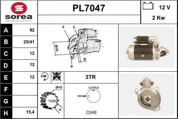 Sera PL7047 - Стартер autodnr.net