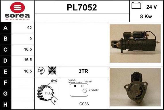 Sera PL7052 - Стартер autocars.com.ua