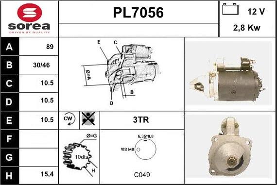 Sera PL7056 - Стартер autocars.com.ua