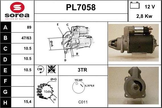 Sera PL7058 - Стартер autodnr.net