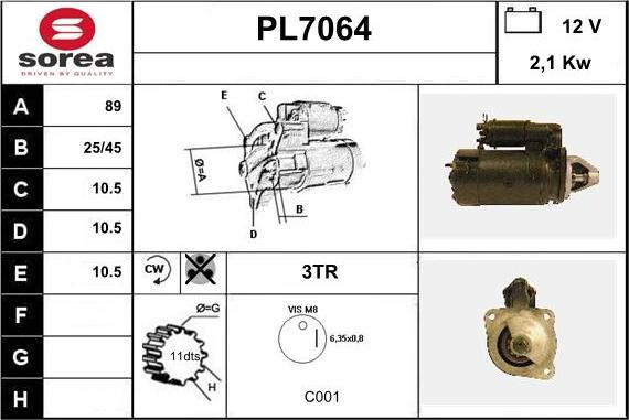 Sera PL7064 - Стартер autocars.com.ua