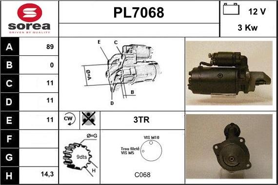 Sera PL7068 - Стартер autocars.com.ua