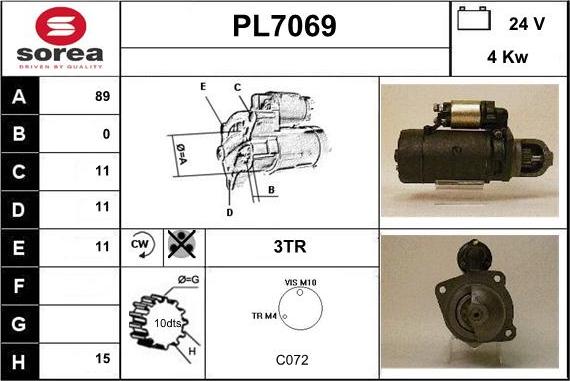 Sera PL7069 - Стартер autocars.com.ua