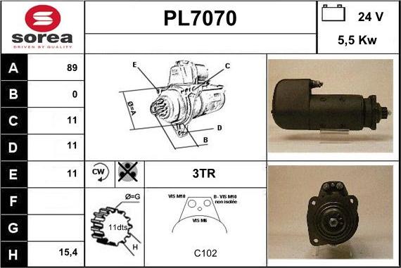 Sera PL7070 - Стартер autocars.com.ua