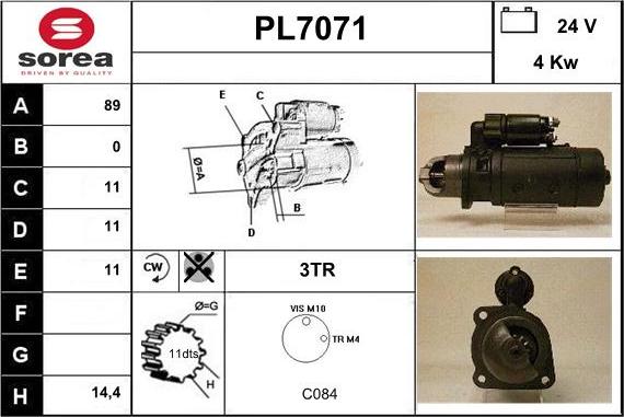 Sera PL7071 - Стартер autocars.com.ua