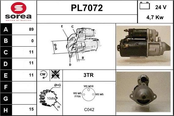 Sera PL7072 - Стартер autocars.com.ua