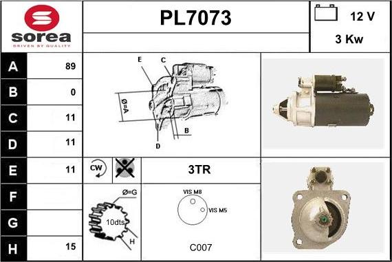 Sera PL7073 - Стартер autodnr.net