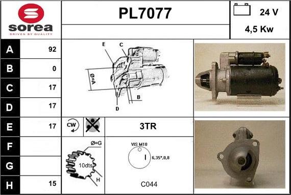 Sera PL7077 - Стартер autodnr.net