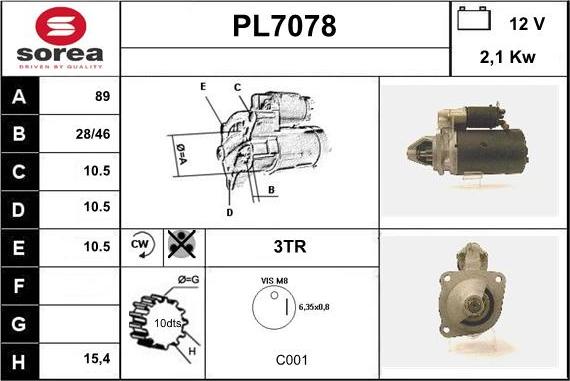 Sera PL7078 - Стартер autocars.com.ua