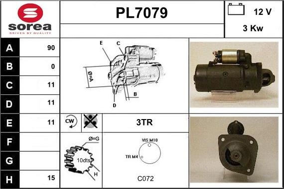 Sera PL7079 - Стартер autocars.com.ua