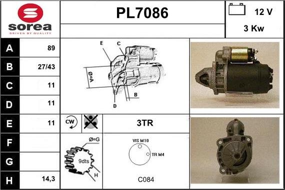 Sera PL7086 - Стартер autocars.com.ua