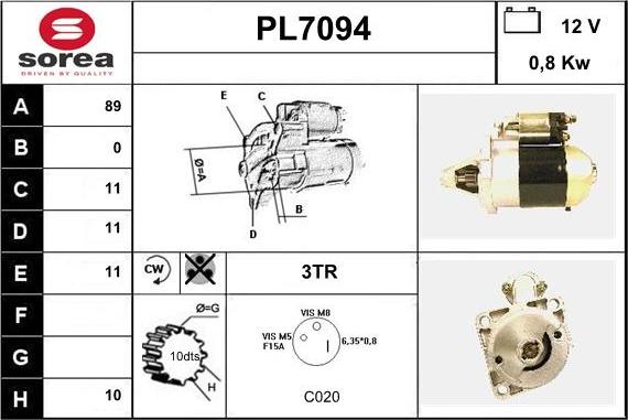 Sera PL7094 - Стартер autocars.com.ua