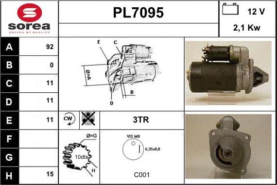 Sera PL7095 - Стартер autocars.com.ua