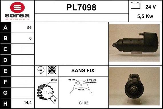 Sera PL7098 - Стартер autocars.com.ua