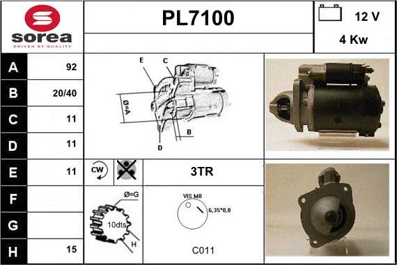 Sera PL7100 - Стартер autodnr.net